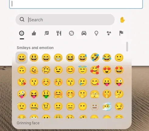The emoji picker