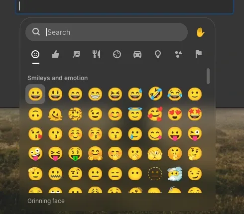 The emoji picker