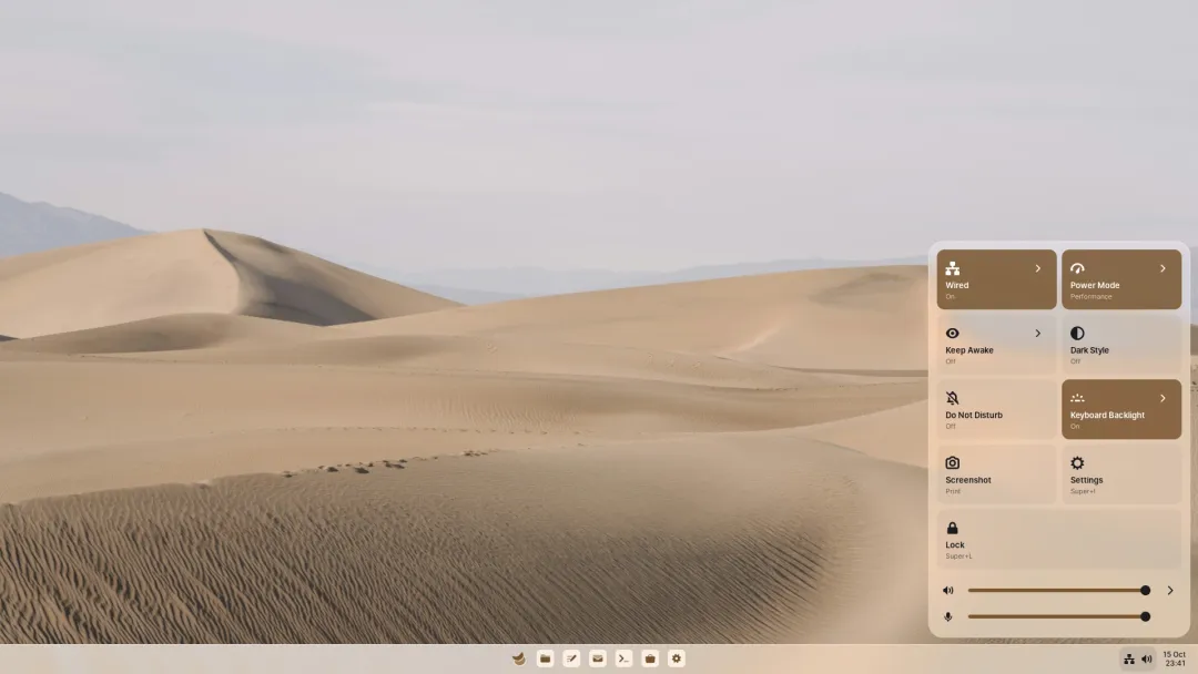 Quick settings with tiles and sliders