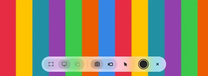The screenshot tool selecting an area of the screen