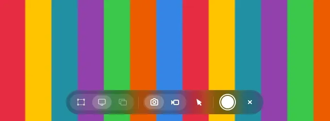 The screenshot tool selecting an area of the screen