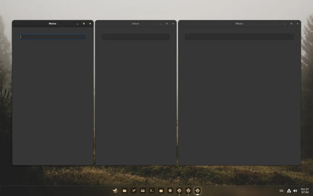 A strip of three columns, zoomed out to fit the screen