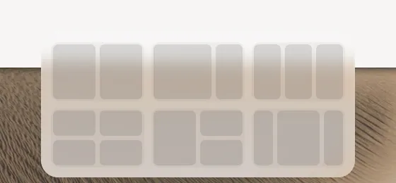 The snap layouts above the taskbar