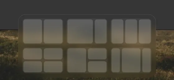 The snap layouts above the taskbar