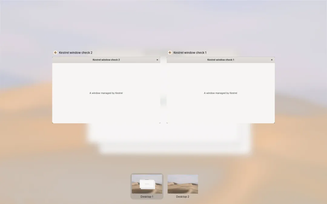 All windows, with the workspaces along the bottom
